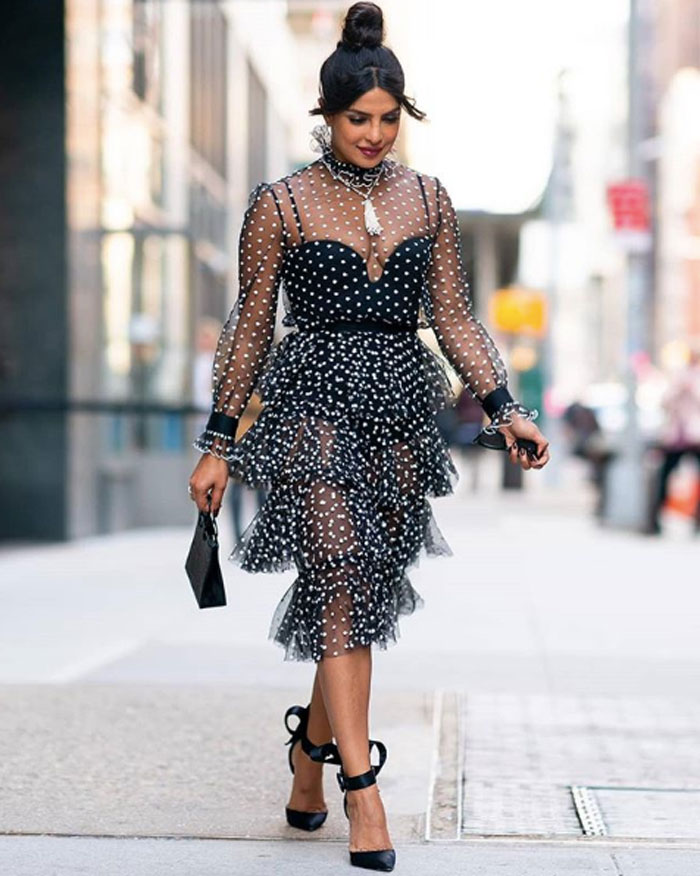 Priyanka Chopra wearing polka dots dress